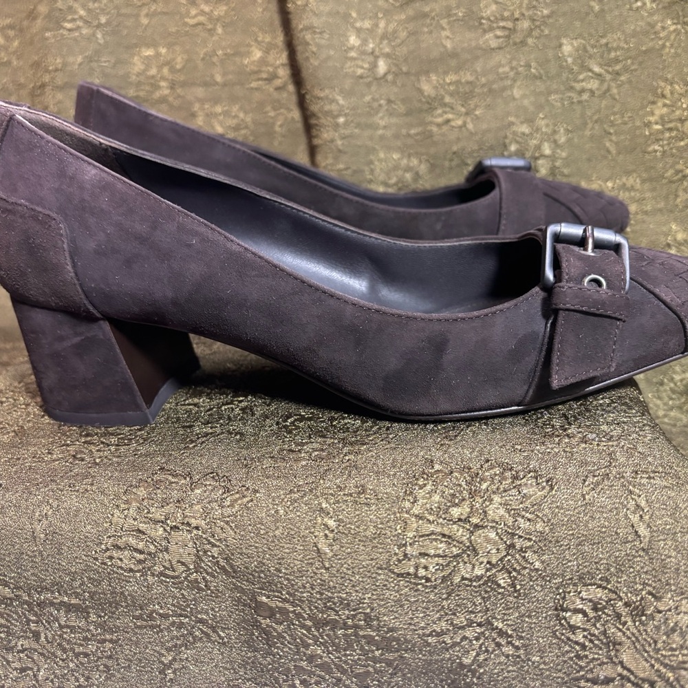 Bottega Veneta Dark Brown Heels with Buckle Detail
